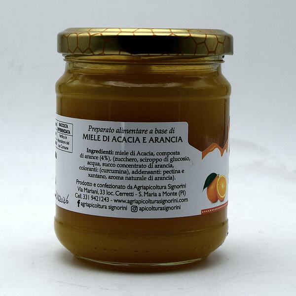 Miele Aromatizzato - Miele di Acacia e Arancia barattolo 250 gr