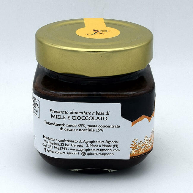 Miele Aromatizzato - Miele di Acacia e Pasta di Cioccolato
barattolo 250 gr