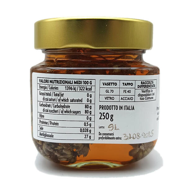 Miele Aromatizzato - Miele di Acacia con Spiga di Lavanda
barattolo 250 gr