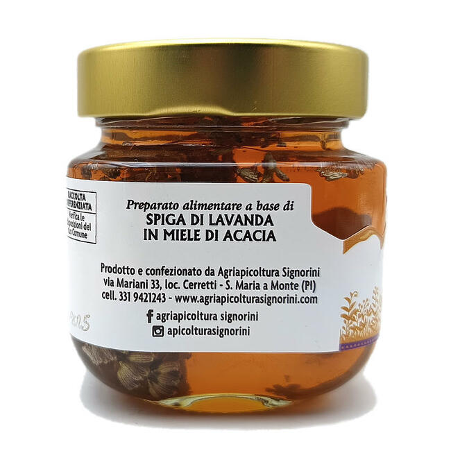 Miele Aromatizzato - Miele di Acacia con Spiga di Lavanda
barattolo 250 gr