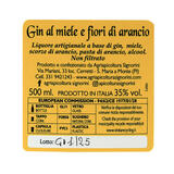 Gin al Miele e Fiori di Arancio - Etichetta Bottiglia 500ml - 37,5% vol.