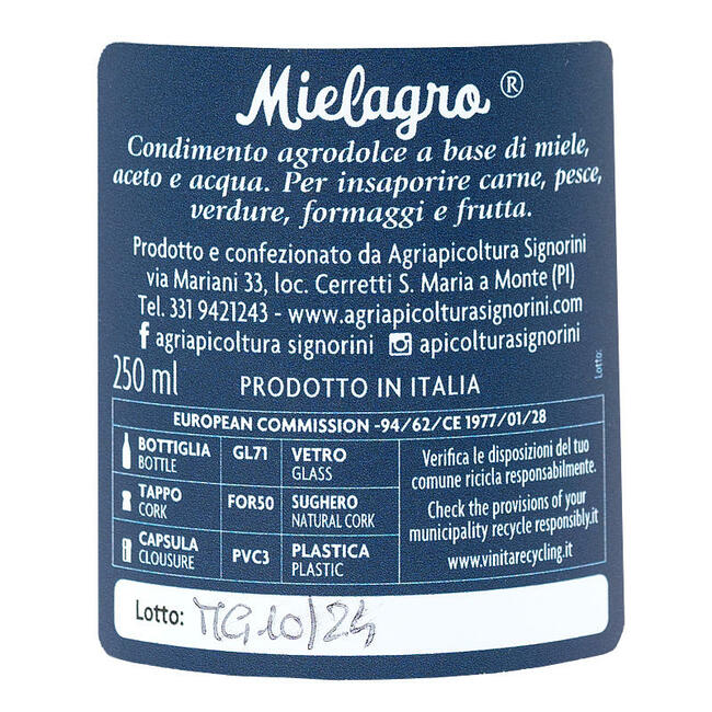 Mielagro - Classico 250 ml - Etichetta