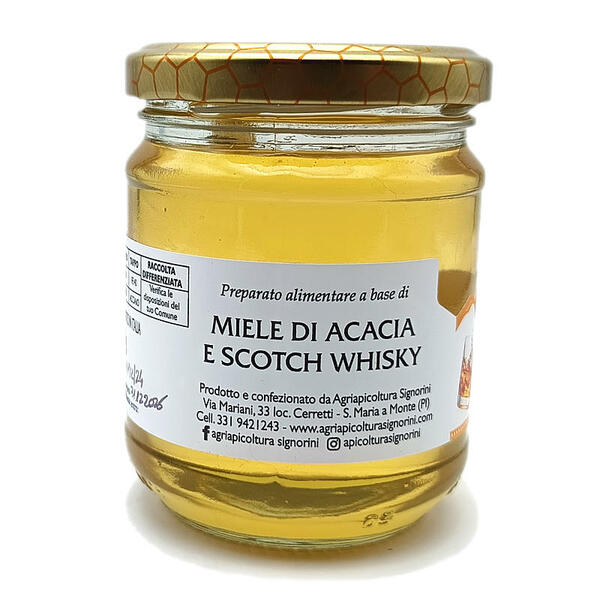 Miele Aromatizzato - Miele di Acacia e Scotch Whisky barattolo 250 gr