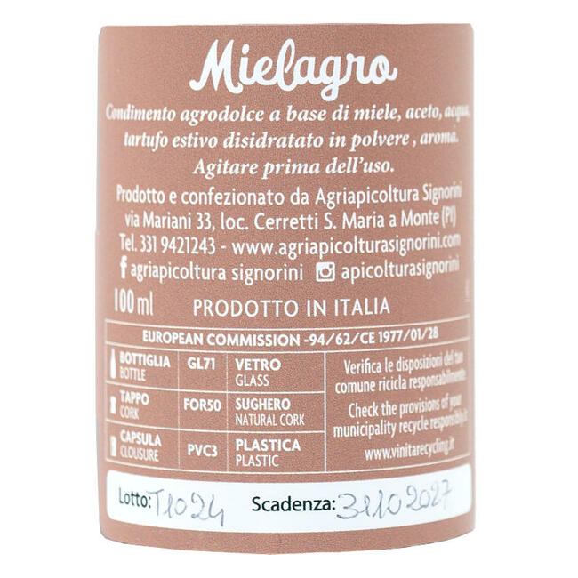 MIELAGRO TARTUFO 100ML - Etichetta